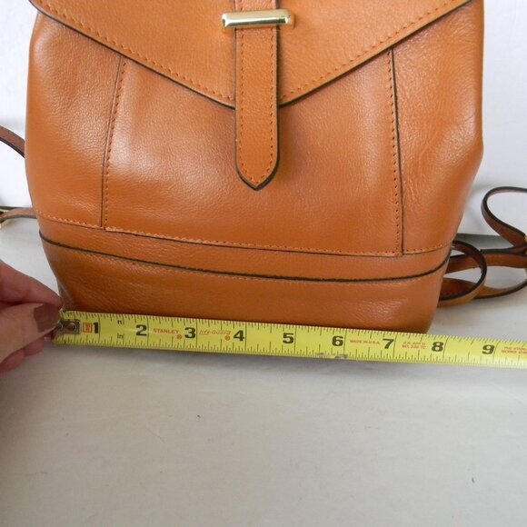 EUC Divina Firenze TAN Genuine Leather Purse BACKPACK Small Made In Italy